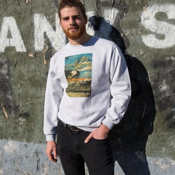 Graphic Tee Original Artist Design Collage Scenic Nature Print Handmade Unisex - Picture 9 of 10